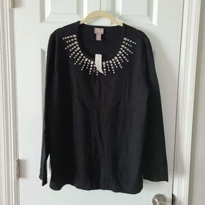 NWT Chicos Jewel Crewneck Sweater
